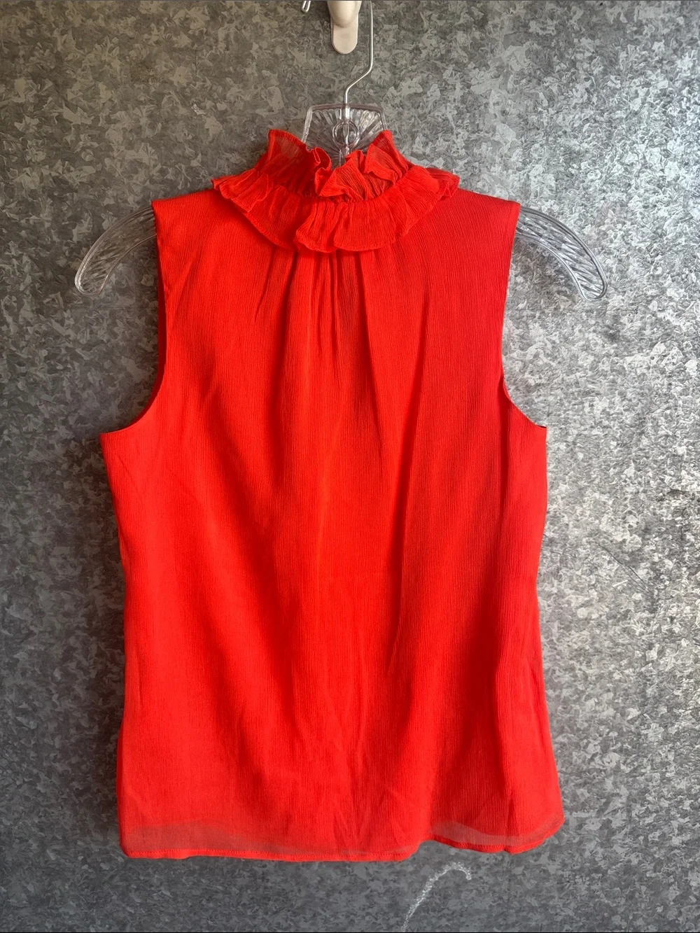 J. Crew Bright Red Ruffle-Neck Sleeveless Camisole
